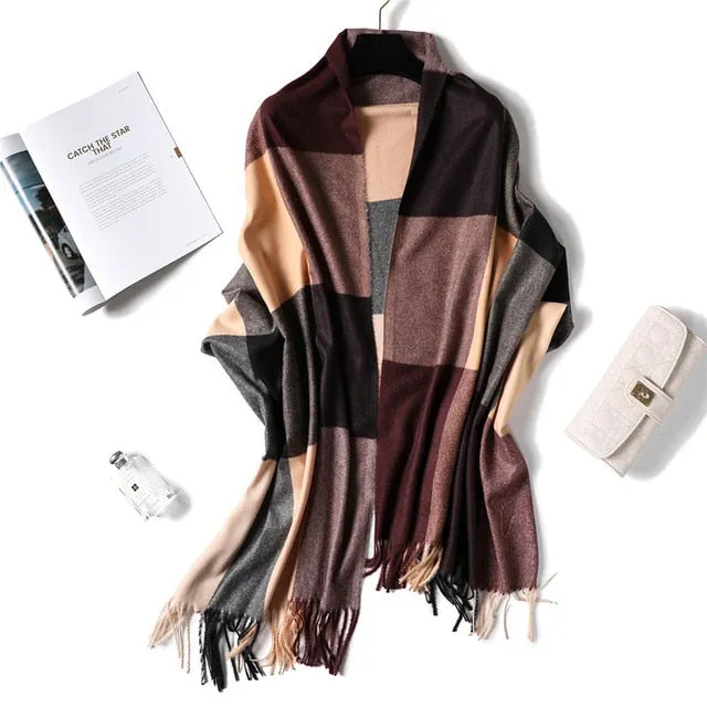 Fashion Warm Thick Cashmere Scarf Printed Bandana Shawl #HS-1