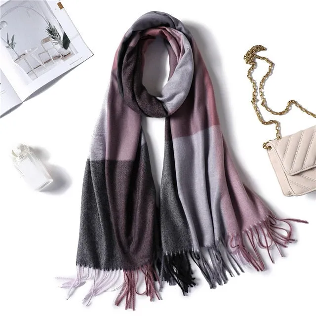 Fashion Warm Thick Cashmere Scarf Printed Bandana Shawl #HS-1