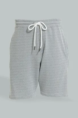 Grey Jacquard Shorts