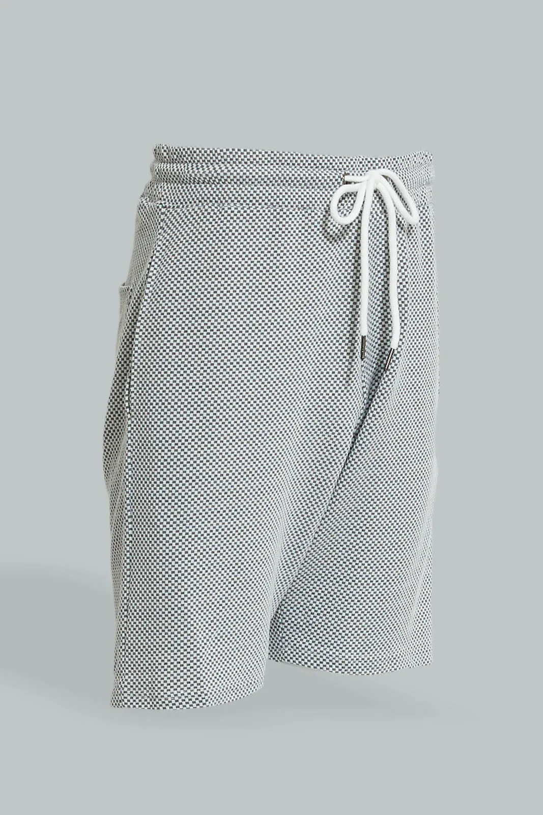 Grey Jacquard Shorts