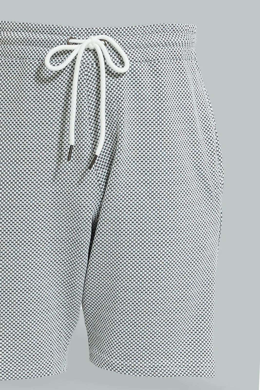 Grey Jacquard Shorts