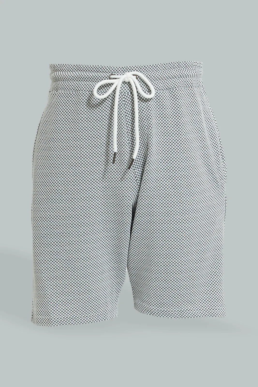 Grey Jacquard Shorts