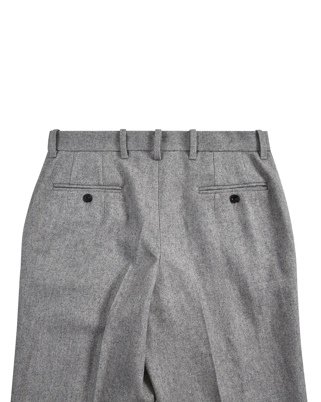 Grey Wool Flannel Dress Pant