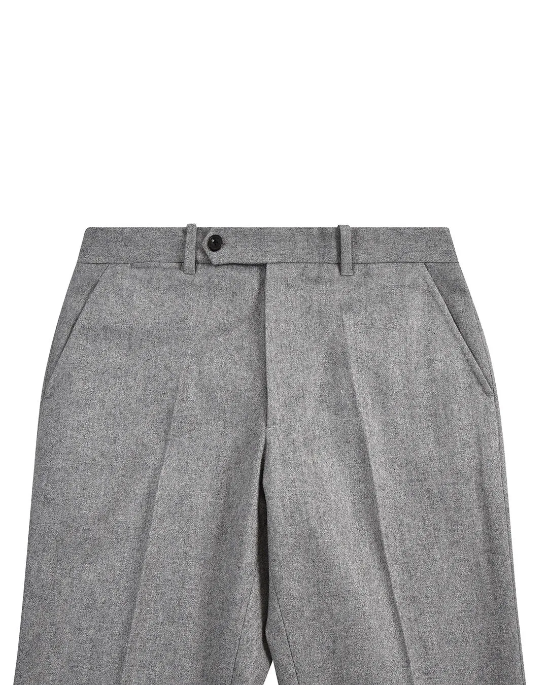 Grey Wool Flannel Dress Pant