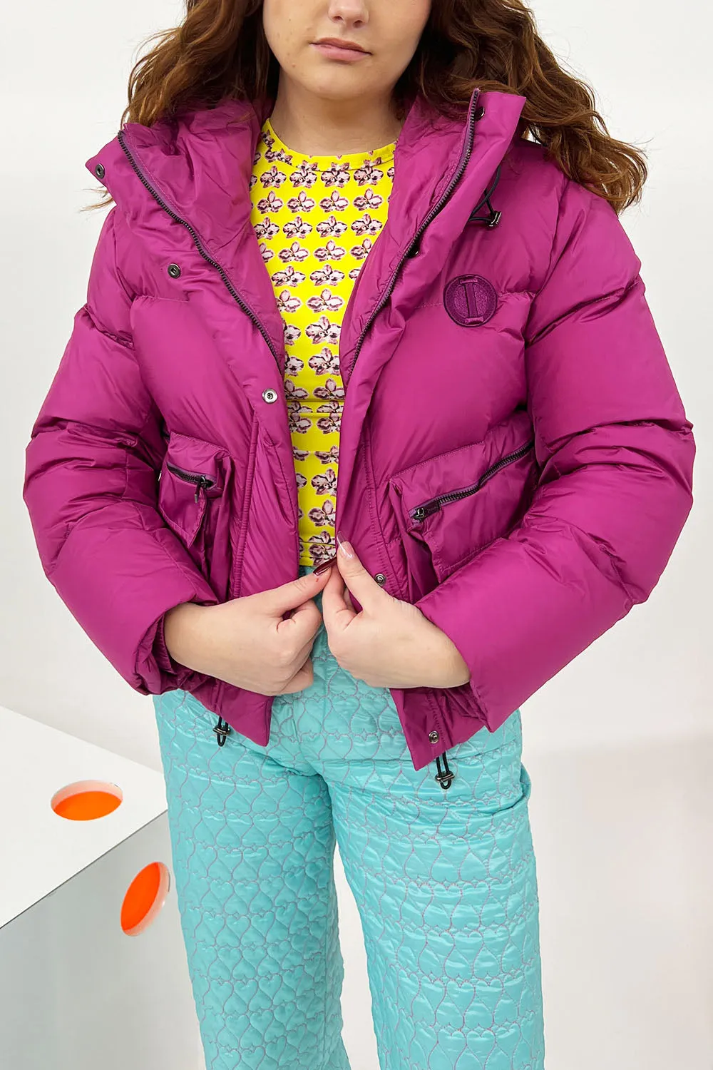 Iceberg- Down Jacket: Fuchsia