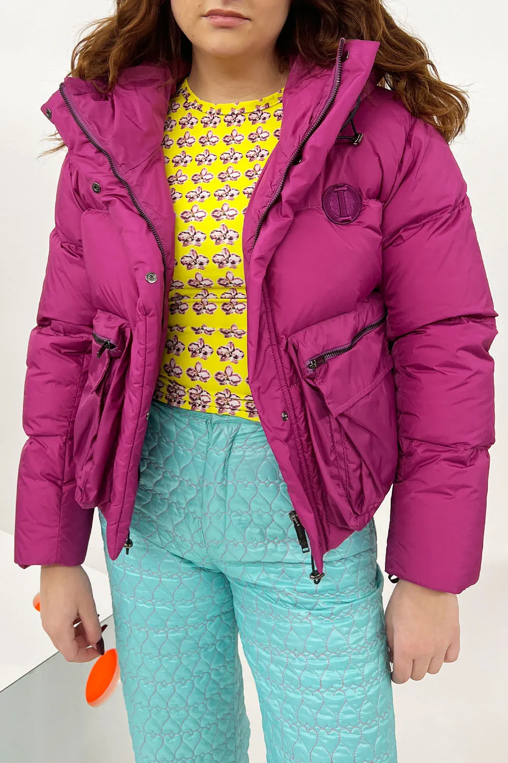 Iceberg- Down Jacket: Fuchsia