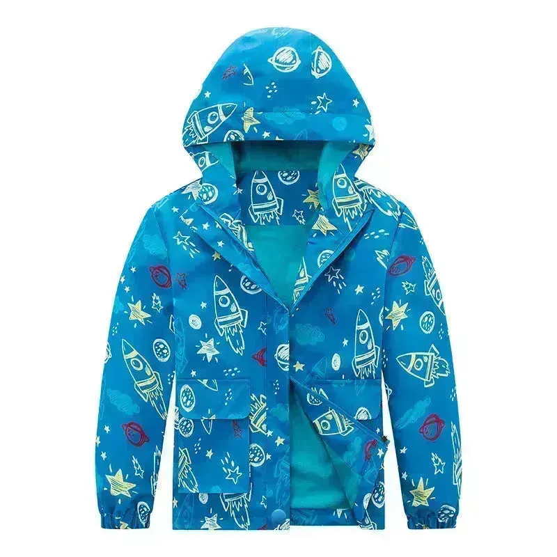 Kids' Coat Windproof Waterproof Jacket Fleece-lined Camouflage Clothing