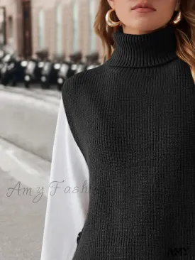 Knitted Vest New Fashion Winter Autumn Loose Fit Sleeveless Sweater