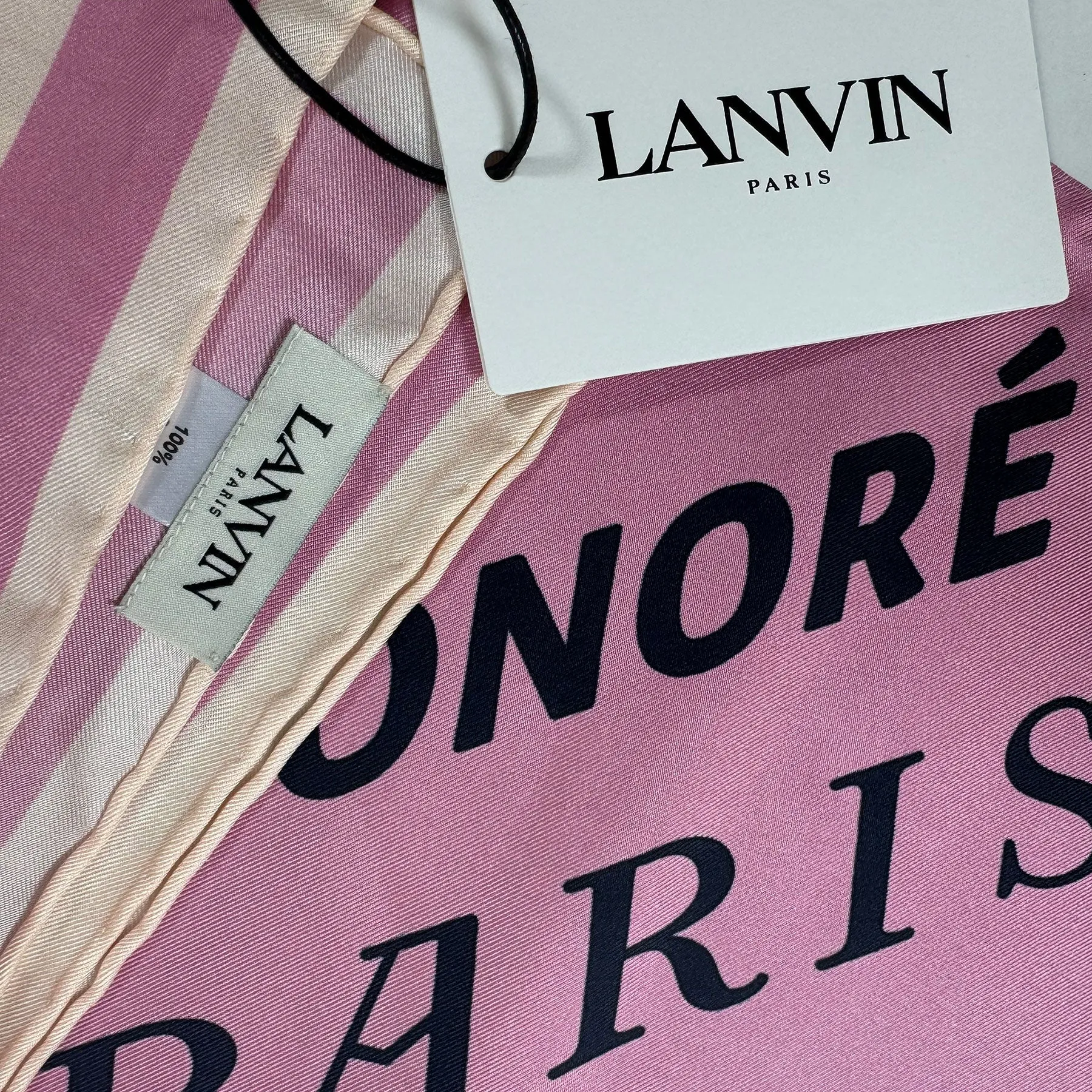 Lanvin Scarf Pink 22 Faubourg S Honore - Twill Silk Square Foulard BLACK FRIDAY SALE