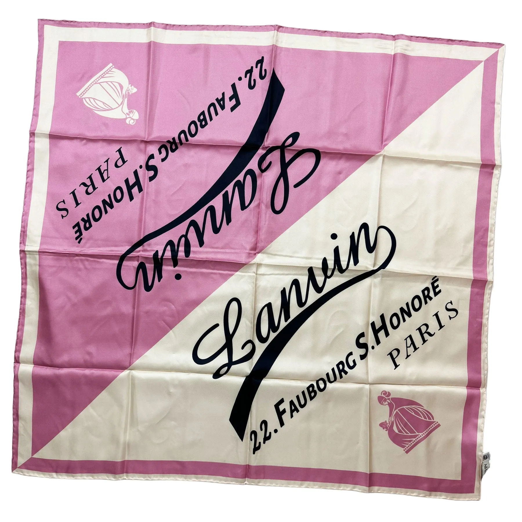 Lanvin Scarf Pink 22 Faubourg S Honore - Twill Silk Square Foulard BLACK FRIDAY SALE