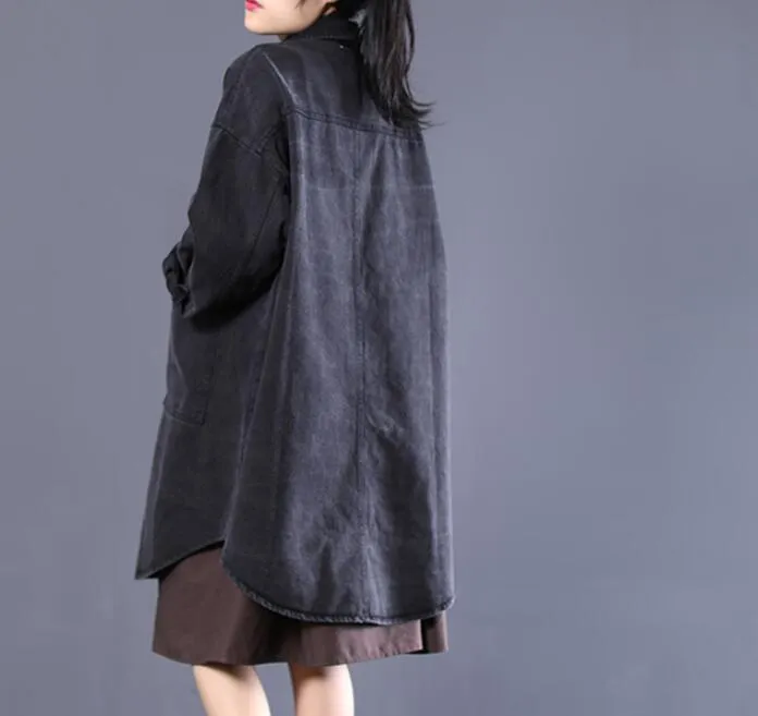 Loose Long Hooded Casual Coat A line Parka Plus Size Coat Jacket