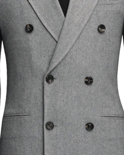 Luxire Light Grey Wool Over Coat