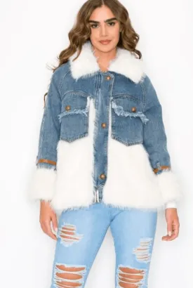 Ma Cherie Furry Denim Jacket MJK4197