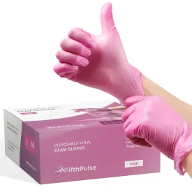 Medical Grade Vinyl Gloves - Pink