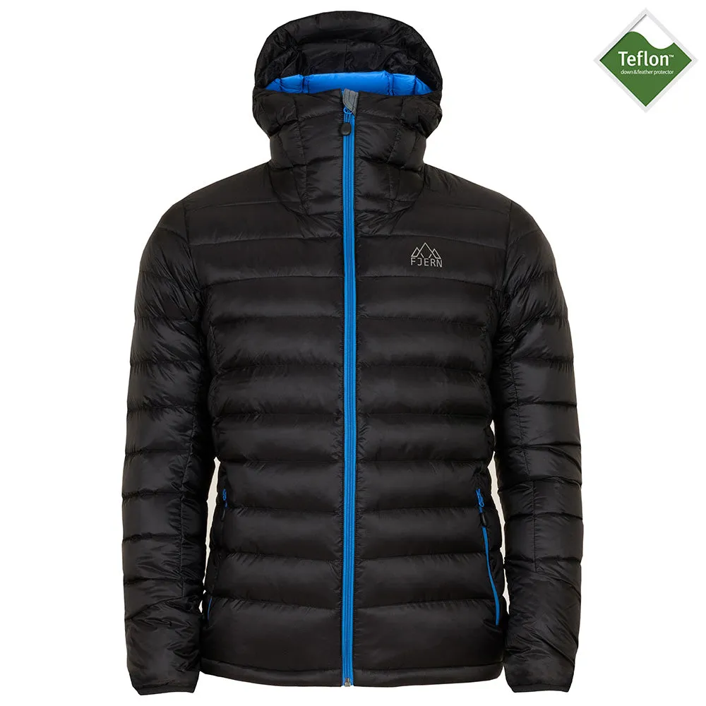 Mens Arktis Down Hooded Jacket (Black/Cobalt)