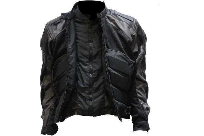 Mens Jacket With Hidden Snap Down Collar