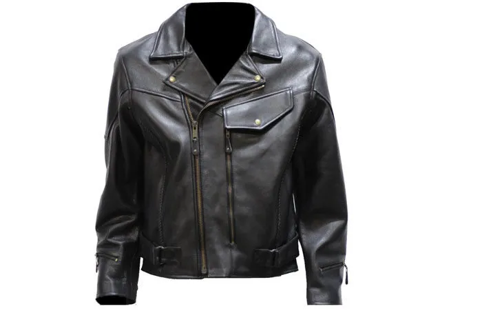 Mens Leather Braided Pistol Pete Jacket