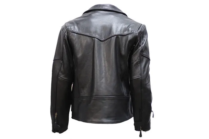 Mens Leather Braided Pistol Pete Jacket