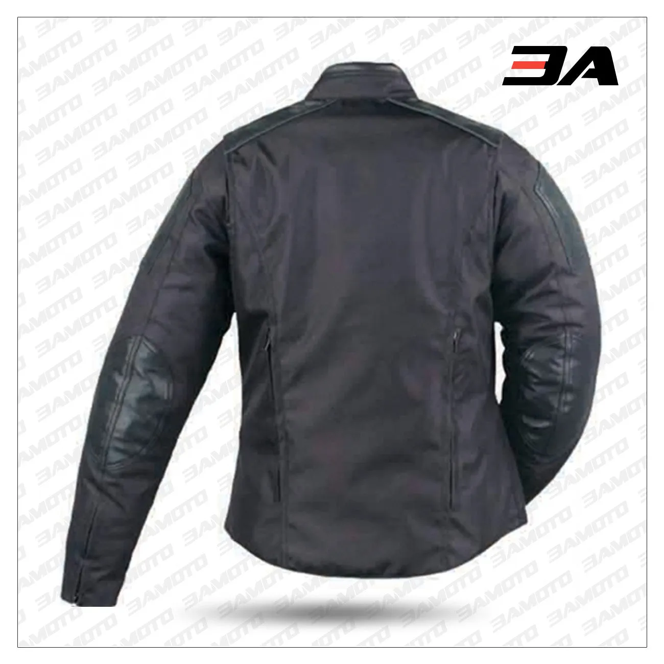 Mens Textile Motorcycle Jacket With Leather Trim