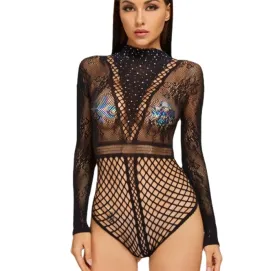 Mesh Ultra-thin Hollow Women's Sexy Bodysuit