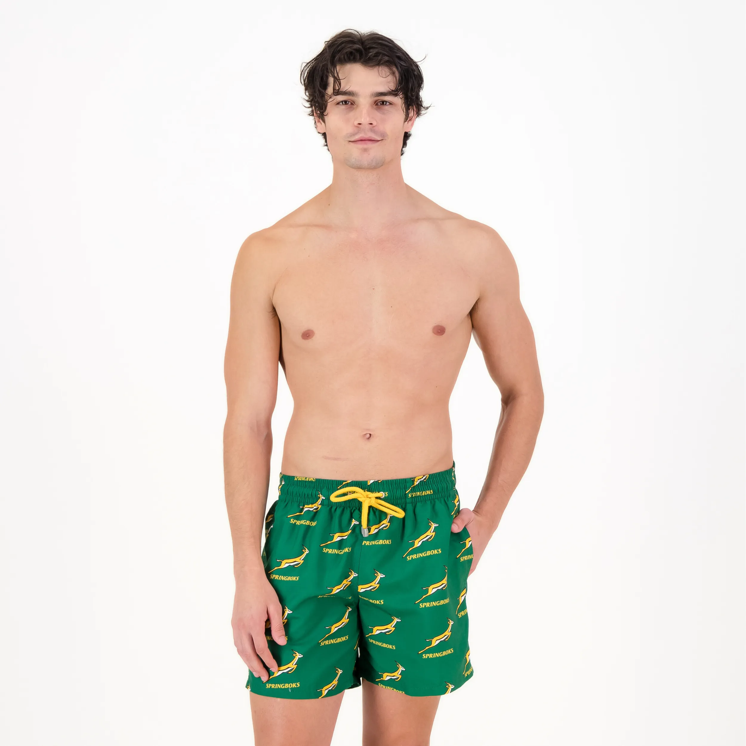 Mid-Length Swim Shorts | SS25 Springbok / Green