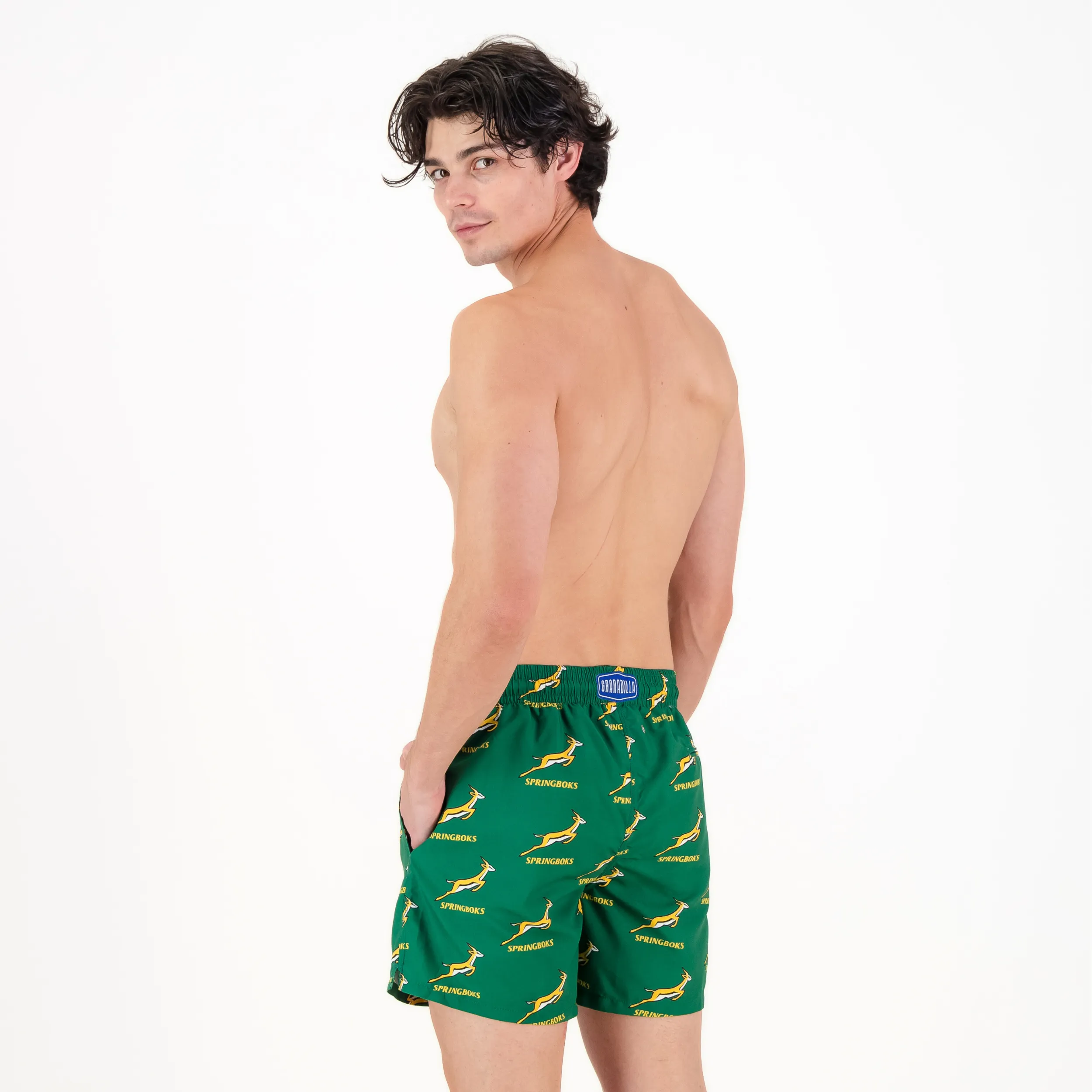 Mid-Length Swim Shorts | SS25 Springbok / Green