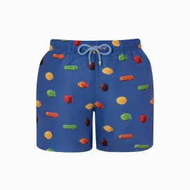 Mid-length Swim Shorts | Wine Gums / Cobalt