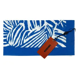 Missoni Small Cotton Scarf Blue White Women Collection