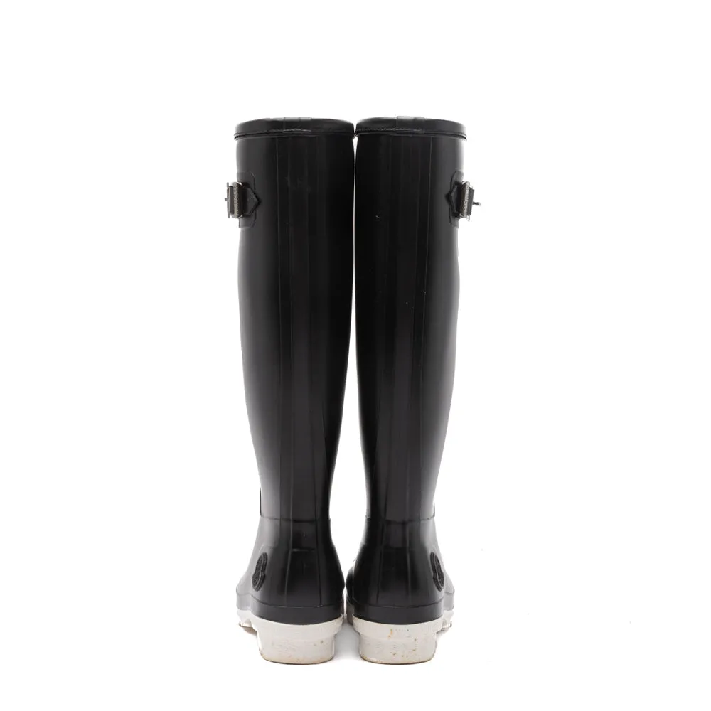 Moncler Black Rubber Hermine Rain Boots 37