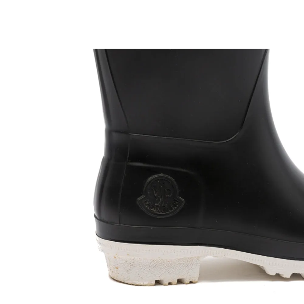 Moncler Black Rubber Hermine Rain Boots 37