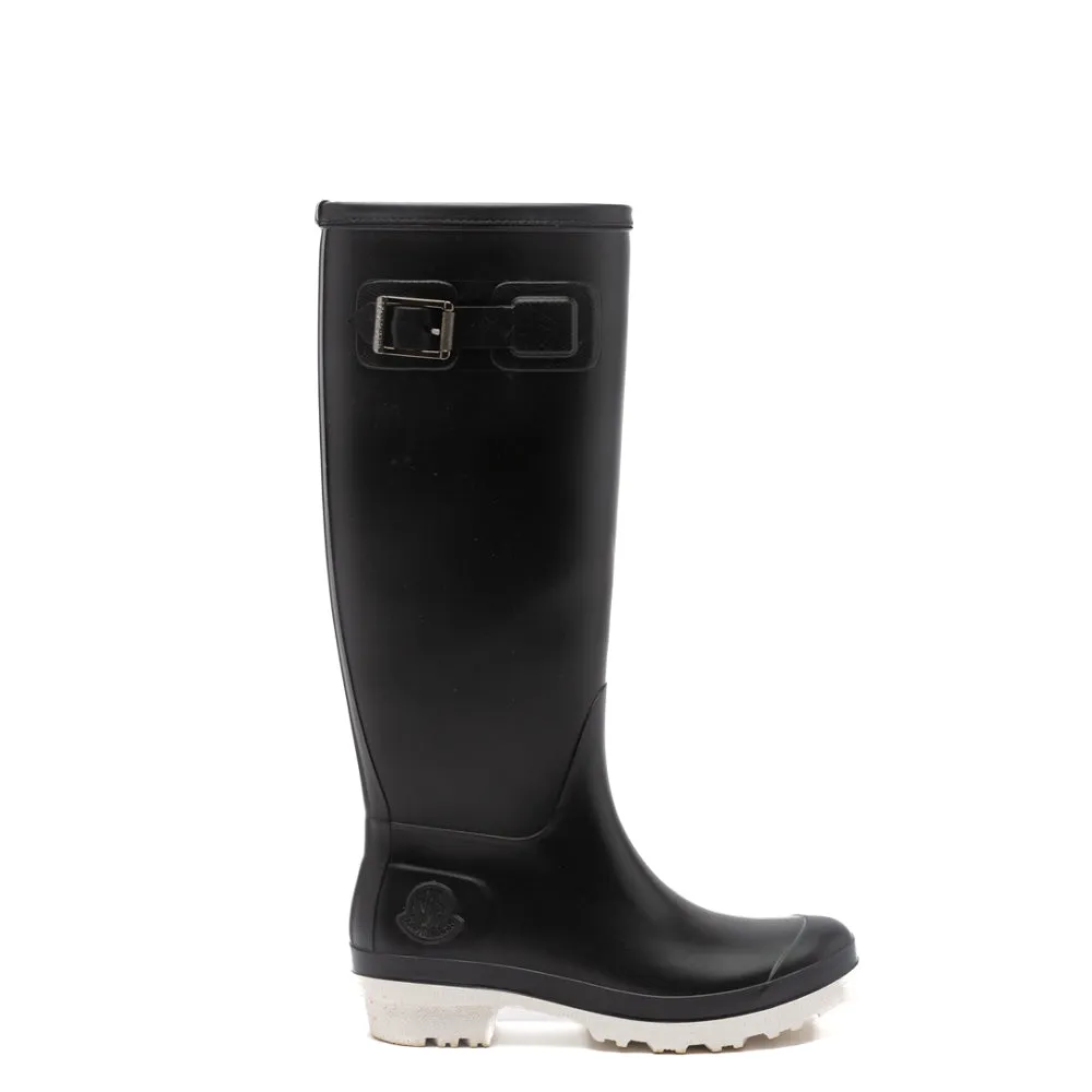 Moncler Black Rubber Hermine Rain Boots 37