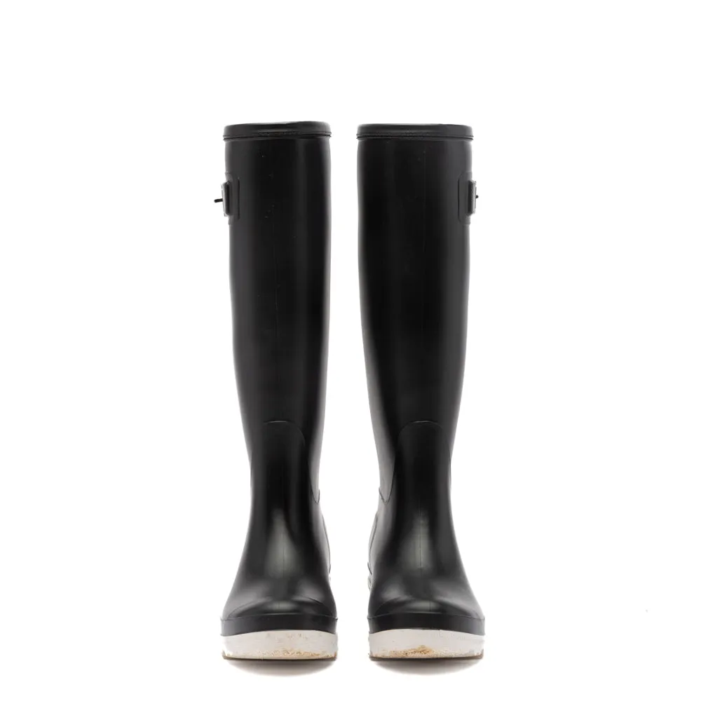 Moncler Black Rubber Hermine Rain Boots 37