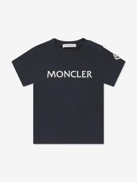 Moncler Enfant Baby Logo T-Shirt in Navy