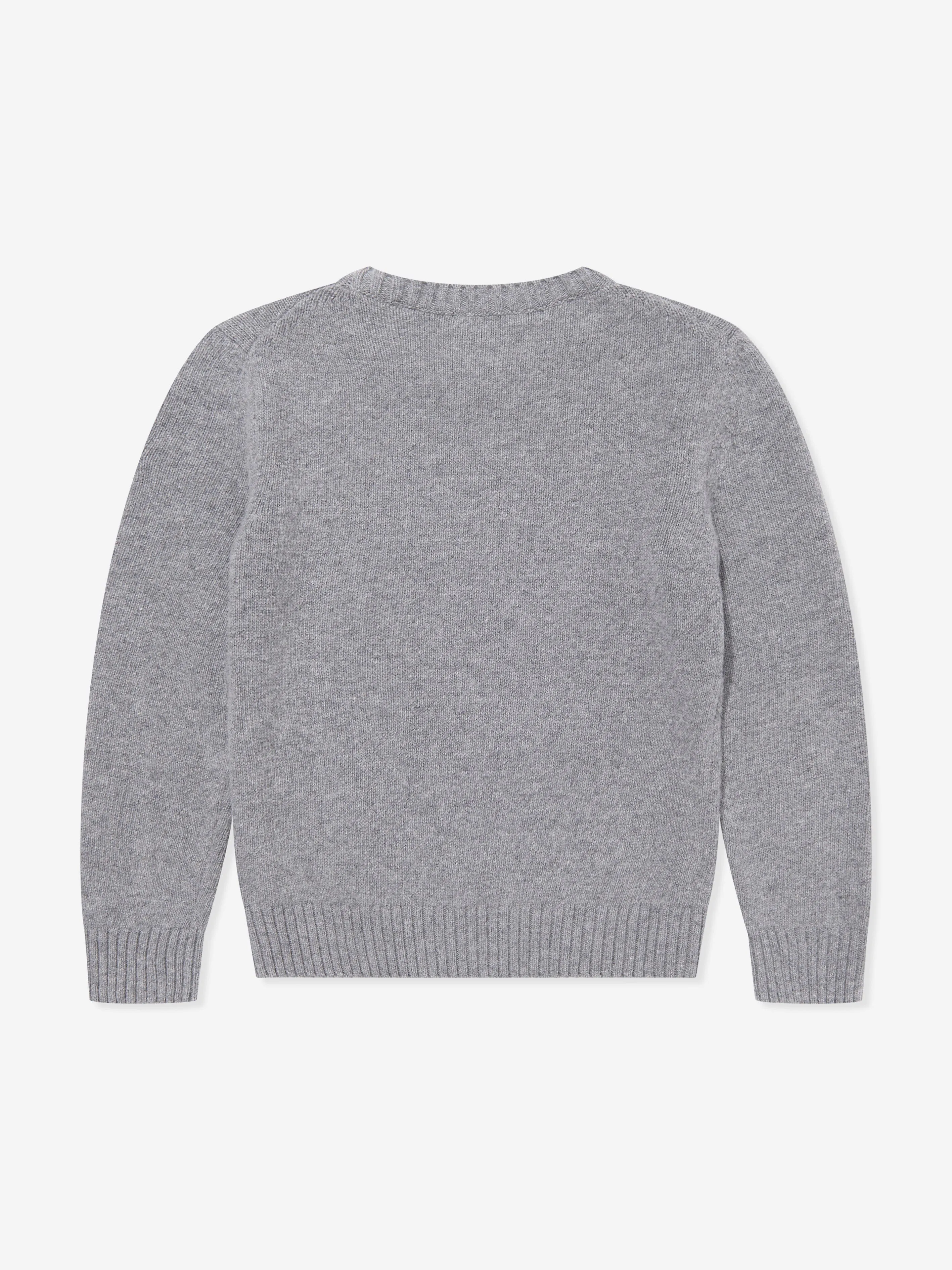 Moncler Enfant Boys Wool Knitted Jumper in Grey