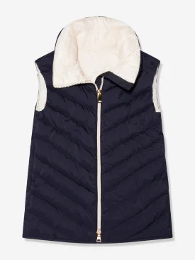 Moncler Enfant Girls Down Padded Venta Gilet in Navy