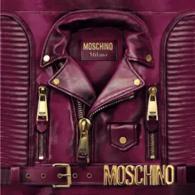 Moschino Scarf Magenta Leather Jacket - Large Square Silk Foulard SALE