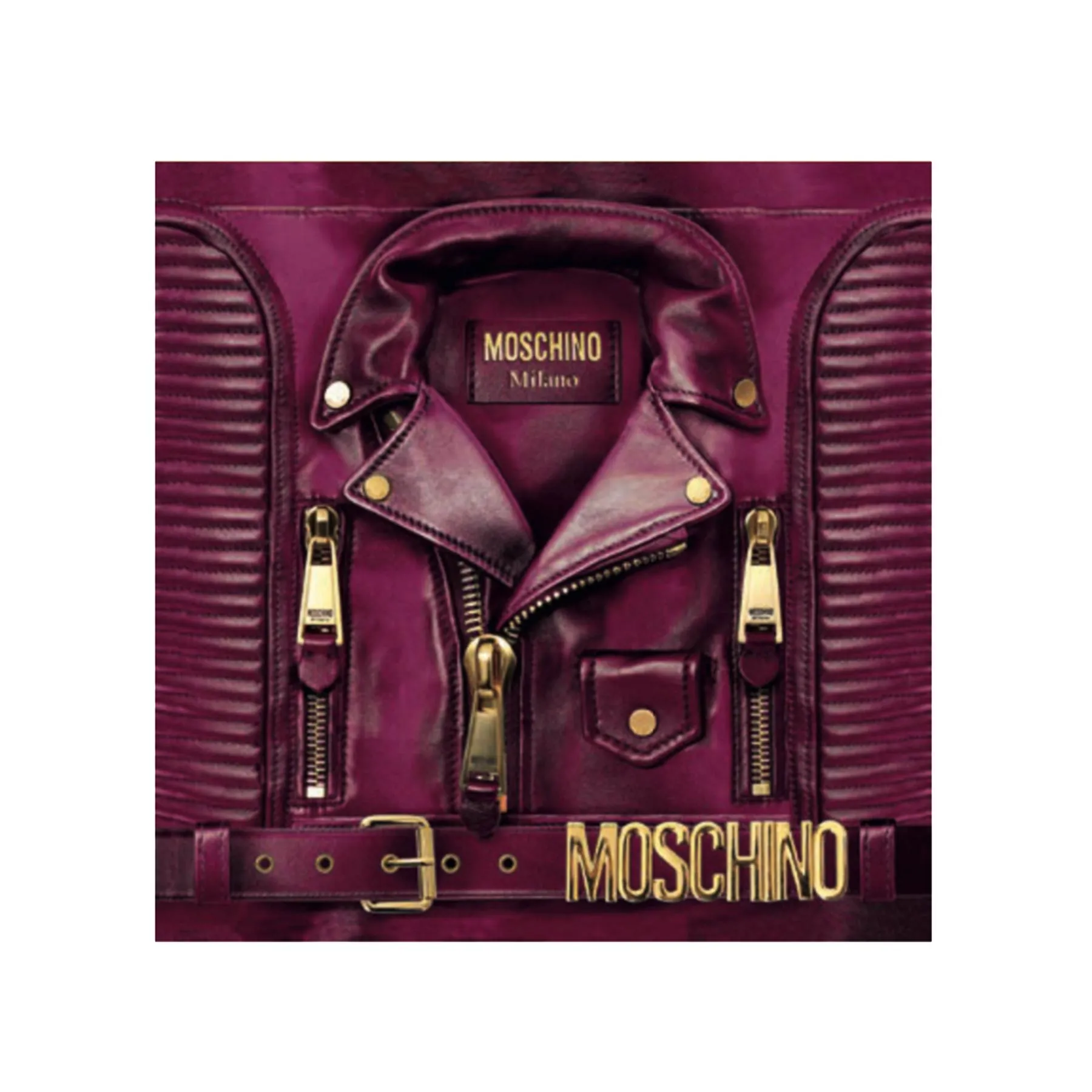 Moschino Scarf Magenta Leather Jacket - Large Square Silk Foulard SALE