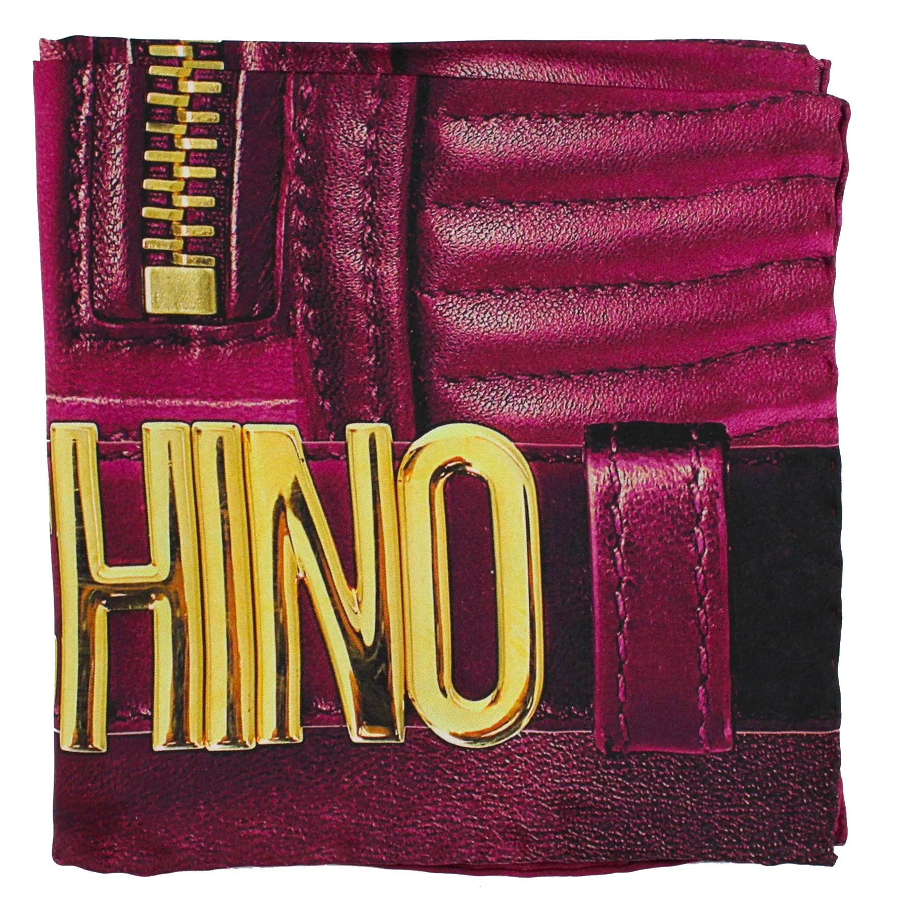 Moschino Scarf Magenta Leather Jacket - Large Square Silk Foulard SALE