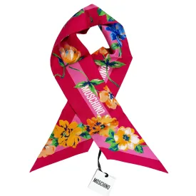 Moschino Twilly Pink Floral Design - Skinny Scarf SALE