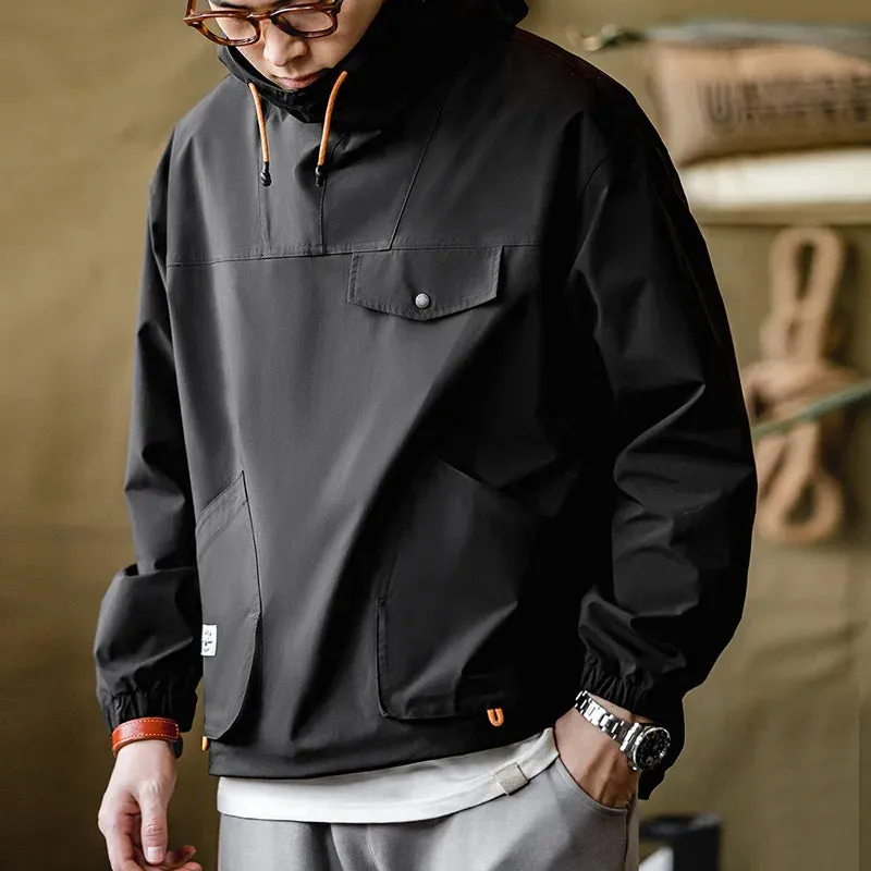 Mountain Multi-pocket Hooded men Jacket  oversized Windbreak