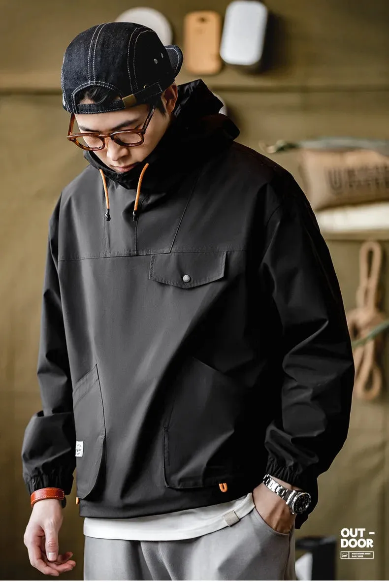 Mountain Multi-pocket Hooded men Jacket  oversized Windbreak