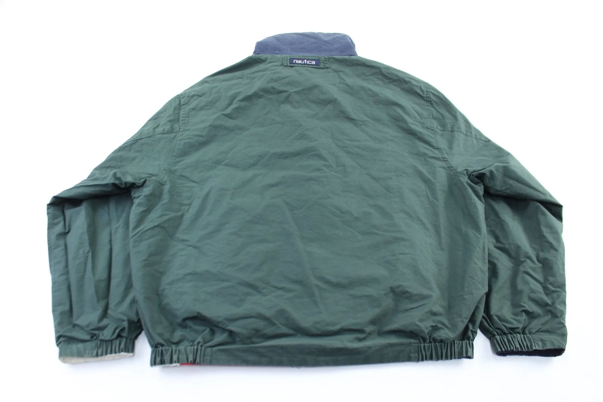 Nautica Embroidered Logo Green Reversible Zip Up Jacket