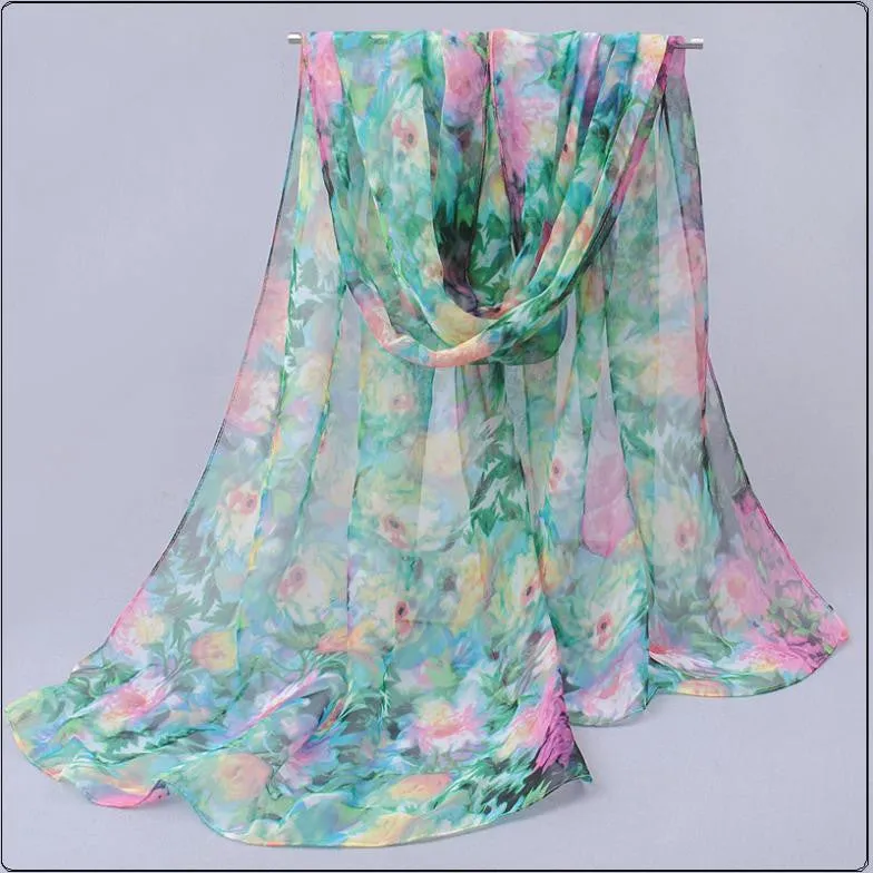 New foulard desigual Spring autumn thin silk scarves chiffon georgette women scarf summer sun hijab headscarf Headband