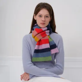 New Winter Cashmere Shawl Women Colorful Striped Neck Scarf