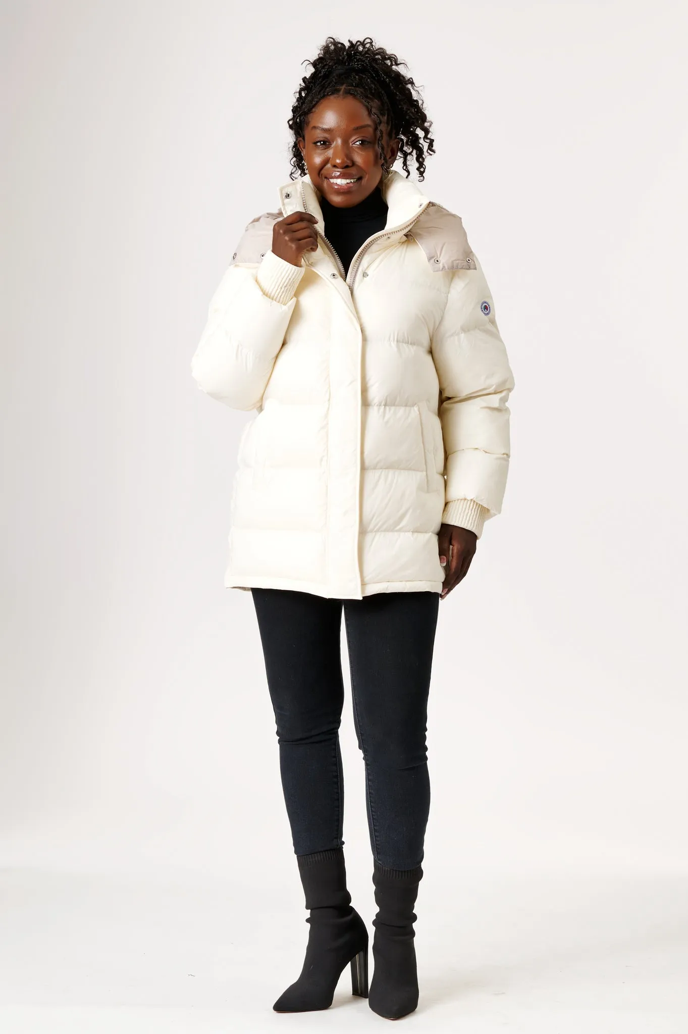 Odelle Vegan Down Jacket | Off White & Linen