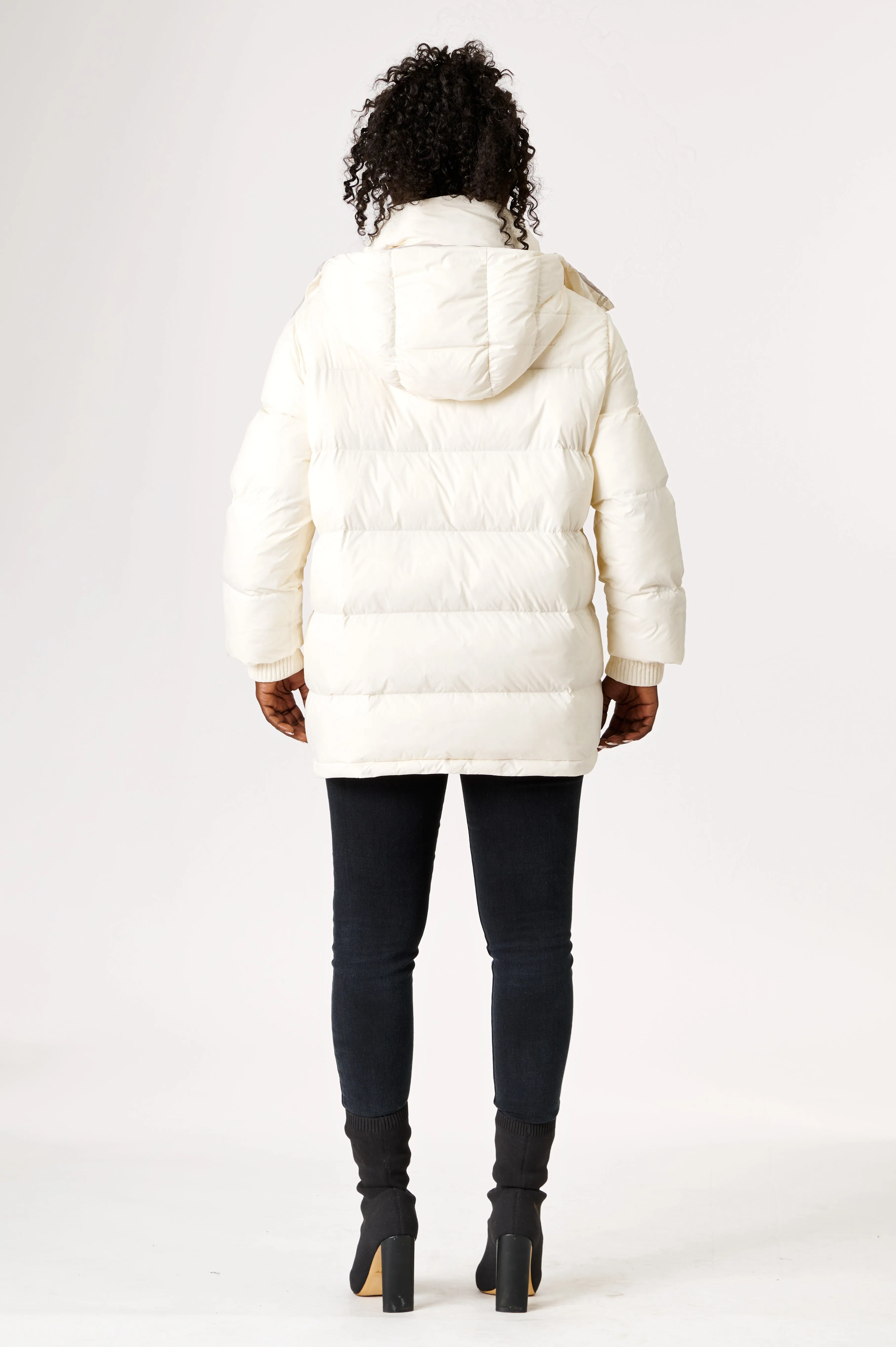 Odelle Vegan Down Jacket | Off White & Linen