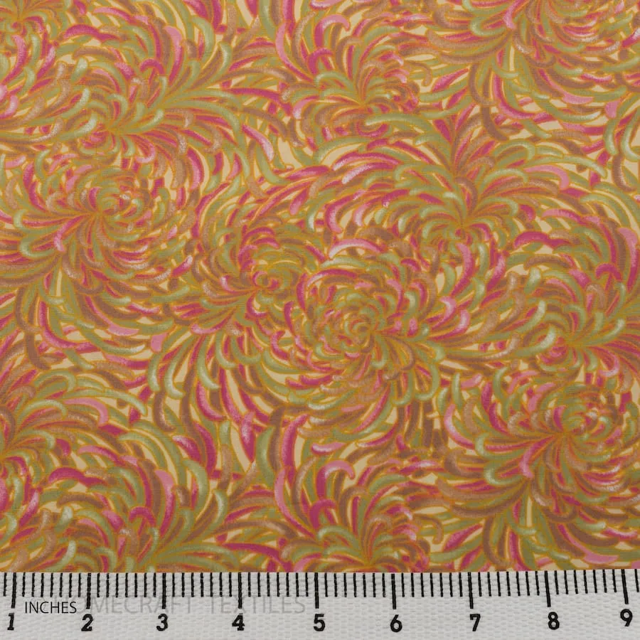 Painted Chrysanthemum Cotton Print