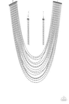 PAPARAZZI Cascading Chains - Silver NECKLACE