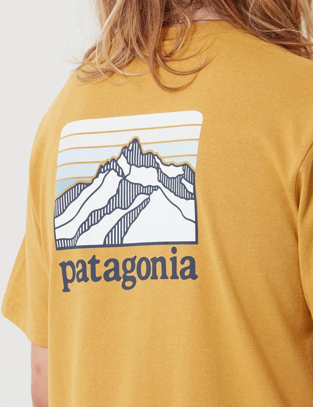 Patagonia Line Ridge Logo Pocket Responsibili-­Tee T­-Shirt - Glyph Gold