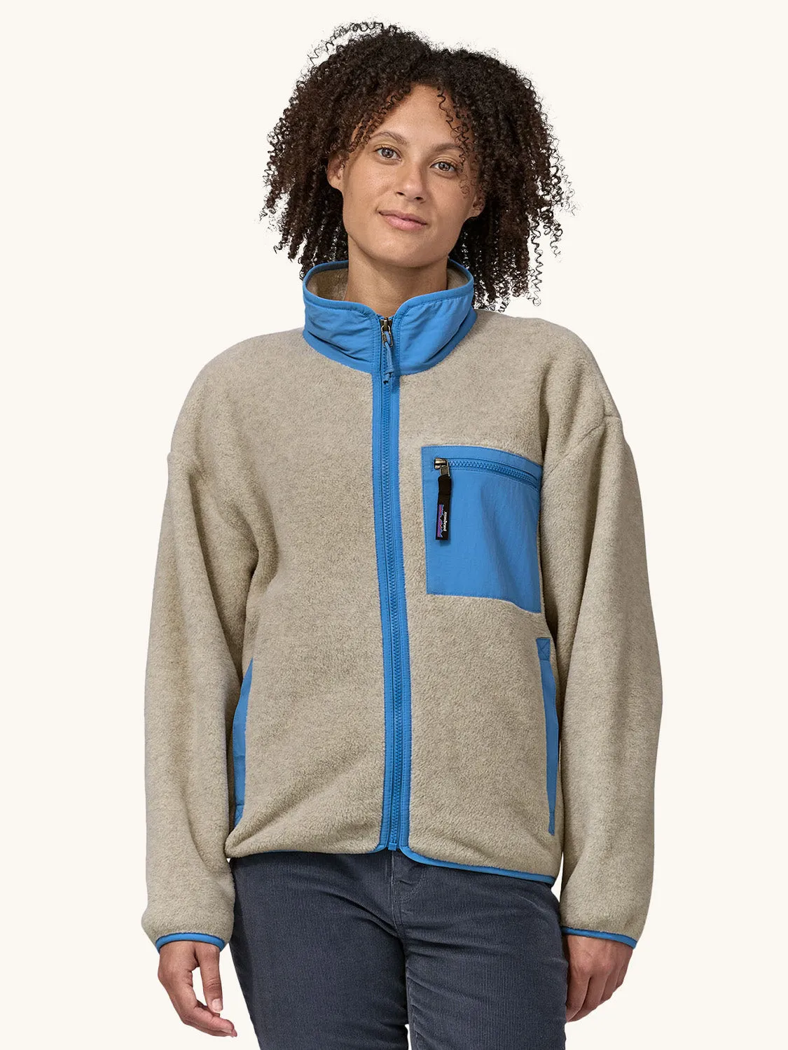 Patagonia Women's Synchilla Fleece Jacket - Oatmeal Heather/Blue Bird